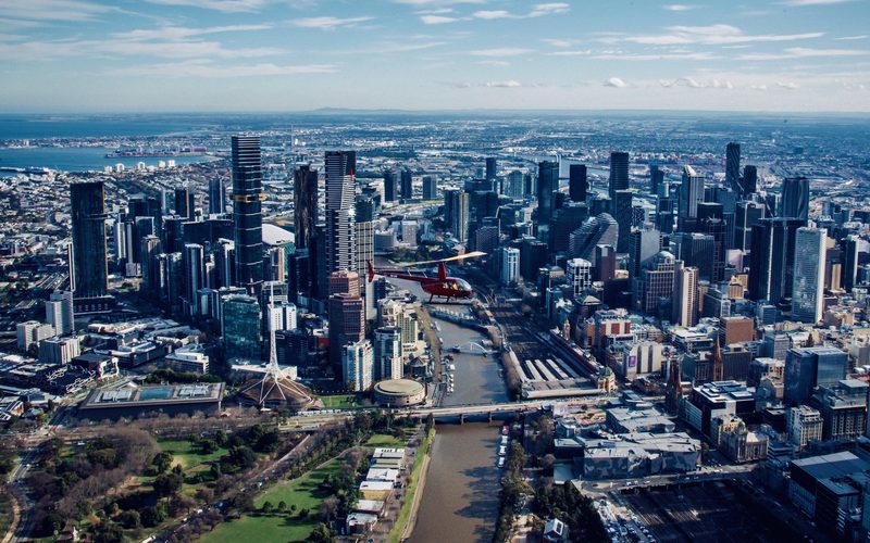 Aerial view of Melbourne CBD skyline - window cleaning Melbourne CBD